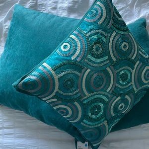 3 pillow set-A 14”max studio home beaded & 2 -17” square room essentials pillows